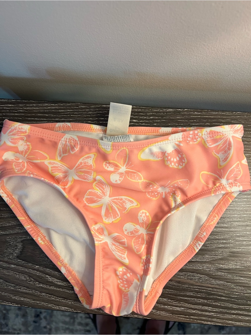 OshKosh B'gosh Coral Pink Floral Swim Bottom with Butterfly Accents Girl Size 8